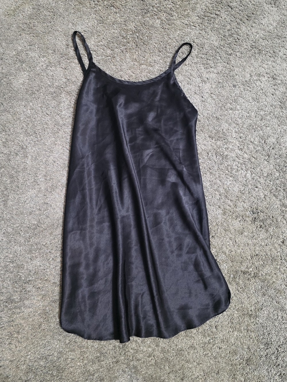 Vintage Gilligan & O'Malley Black Satin Slip Gown